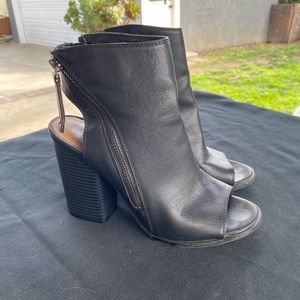 Open heel, open toe ankle boots